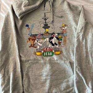 Gray Looney Tunes Central Perk Hoodie